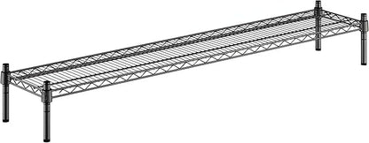 12" x 60" x 8" Black Epoxy Wire Storage Shelf, Dunnage Rack, Commercial 1 Tier Small Shelf