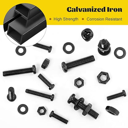 225pcs Screws and Nuts Assortment Kit,M4 M5 M6 Phillips Pan Head Assorted Nuts and Bolts,Washers Kit for Headboard, Wall Plate Switch, Receptacles Mounting Screws Black
