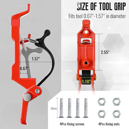 2 Pcs Shovel Holder for Truck, Heavy Duty Shovel Mounts for Roof Rack, Quick Release Axe Holder Mount Kit, Metal and Rubber Car Accessories/ Garage Storage/ Truck/ Wall Mounting Brackets