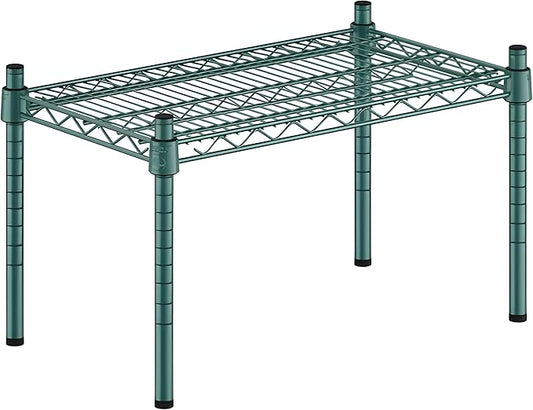 14" x 24" x 14" Green Epoxy Wire Storage Shelf, Dunnage Rack, Commercial 1 Tier Small Shelf