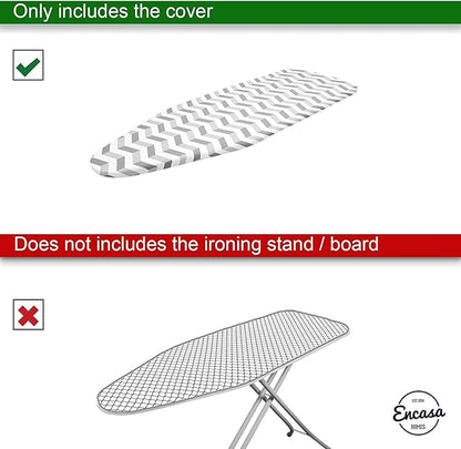 Encasa XO Ironing Board Cover and Pad 49"x18" - 4mm Felt Wide Iron Board Cover with Padding - Heat Resistant, Stain-Safe Dye, Non Slip Elastic Bungee Cord Tightening Iron Table Cover Lime Green