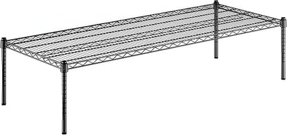 24" x 60" x 14" Black Epoxy Wire Storage Shelf, Dunnage Rack, Commercial 1 Tier Small Shelf