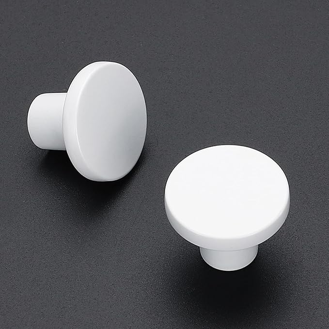 Ravinte 5 Pack Cabinet Knobs White Kitchen Cabinet Knobs Round Dresser Drawer Pulls Closet Door Pulls 1-1/5 Inch