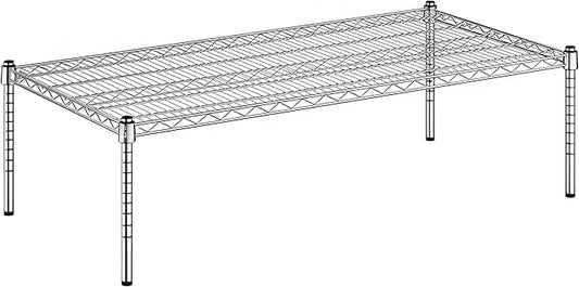 24" x 48" x 14" Chrome Wire Storage Shelf, Dunnage Rack, Commercial 1 Tier Small Shelf