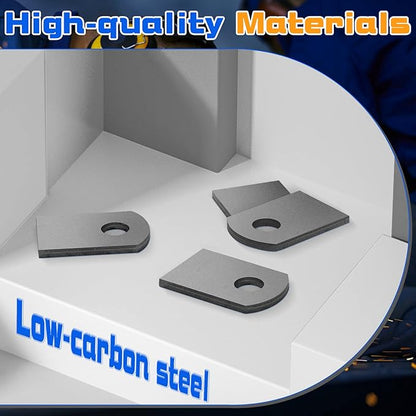 Dunzy 50 Pcs Steel Weld Tabs 1" W, 1 1/2" H, 3/8" Hole, 1/8" Universal Shock Mount Thick Flat Tab Brackets Gussets Weld on Light Tabs Mild Steel for Easy Welding