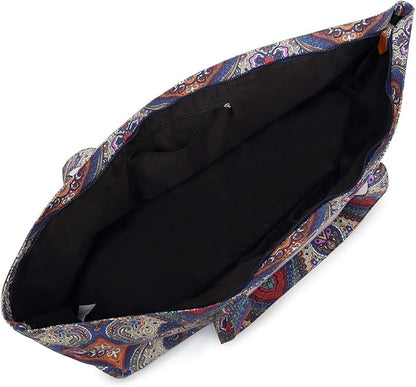 Large Yoga Mat Bag for Women Men, Travel Gym Bag for Pilates Office Beach Workout, Yoga Mat Tote Carrier with Mat Strap for 1/4" 1/2" Thick Exercise Yoga Mat