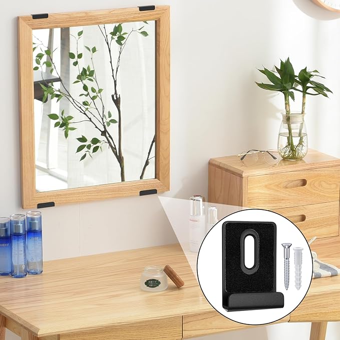 10Pcs Metal Mirror Clips Wide Channel Mirror Hanger Clip Kit Large Heavy Retainer Clips for Mirrors with Screw Mirror Clips for Wall Mounting Frameless Mirror Billboard Displays Tile Display