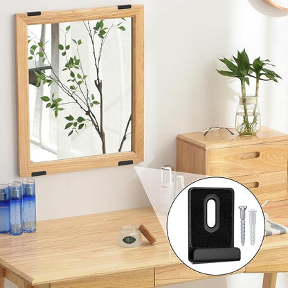 10Pcs Metal Mirror Clips Wide Channel Mirror Hanger Clip Kit Large Heavy Retainer Clips for Mirrors with Screw Mirror Clips for Wall Mounting Frameless Mirror Billboard Displays Tile Display