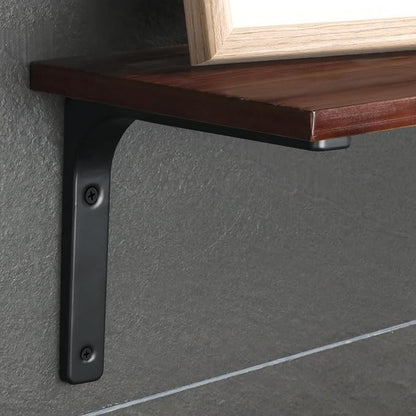 SAYAYO 4 PCS Iron Wall Shelf Bracket, 4 x 4 Inch Heavy Duty Shelf Support Bracket Decorative Joint Angle Bracket, Matte Black