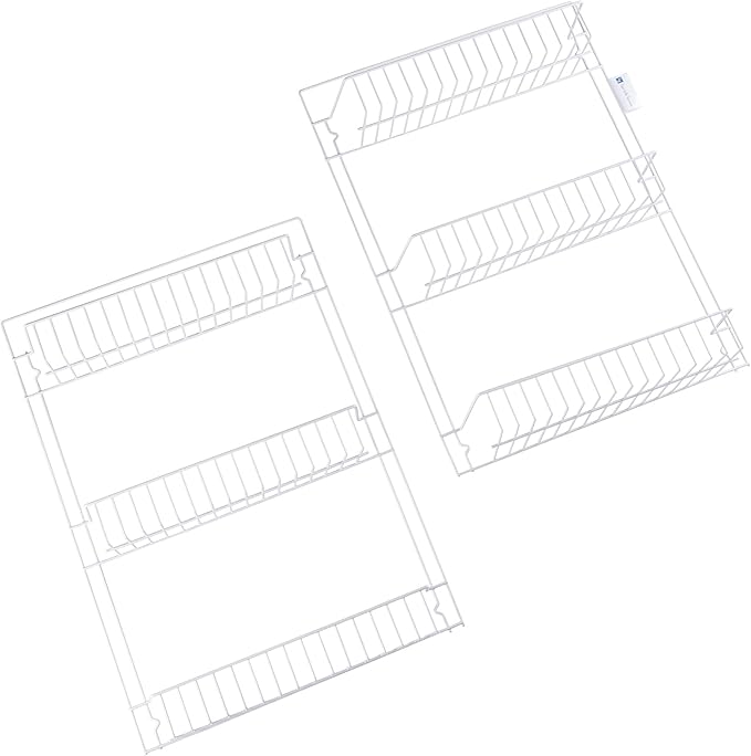 Lavish Home Over The Door Organizer - 6-Tier Adjustable Pantry Shelves and Rack for Kitchen Organization - Organization and Storage (White) (Pack of 2)
