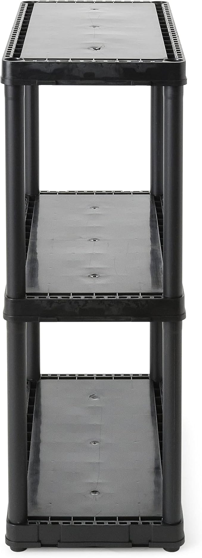 Gracious Living 3 Shelf Fixed Height Light Duty Storage Unit 12 x 24 x 33" Organizer System for Home, Garage, Basement, & Laundry, Black (3 Pack)