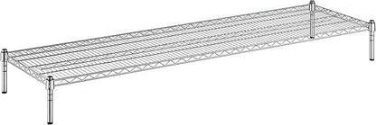 21" x 72" x 8" Chrome Wire Storage Shelf, Dunnage Rack, Commercial 1 Tier Small Shelf