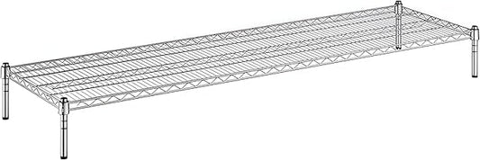 21" x 72" x 8" Chrome Wire Storage Shelf, Dunnage Rack, Commercial 1 Tier Small Shelf