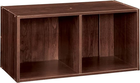 ClosetMaid Cubeicals 2-Cube Storage Shelf Organizer - Stackable or Wall-Mountable, Easy Assembly, Dark Cherry Finish