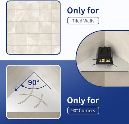 Corner Shower Shelf 10" Brushed 304 Stainless Steel Pentagonal Corner Shelf Recessed Bathroom Shower Shelf, No Drilling