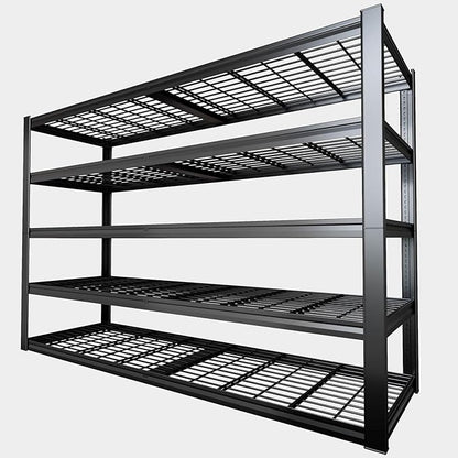 67" W Garage Shelving Heavy Duty, 18" D Garage Shelves, 78" H Adjustable Storage Shelving Unit, 5 Tier Commercial Metal Shelves for Warehouse, Basement, Shop, 67" W x 18" D x 78" H,2 Pack
