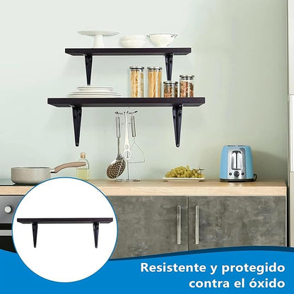 HEART ART 10 Pack Shelf Bracket 10 Inch ,Heavy Duty Shelf Brackets,Floating Shelf Bracket L Brackets,Metal Shelf Brackets for Wall, 10”L x 8”H x1.7”W