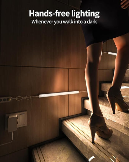 ASOKO Motion Sensor Dimmable Led Under Cabinet Lighting Plug in - 6 Pcs 12 inches Linkable Counter Light Bars, Led Closet Light Daylight White 4500K