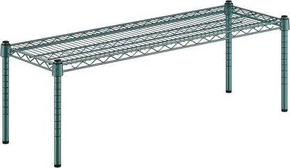 14" x 42" x 14" Green Epoxy Wire Storage Shelf, Dunnage Rack, Commercial 1 Tier Small Shelf