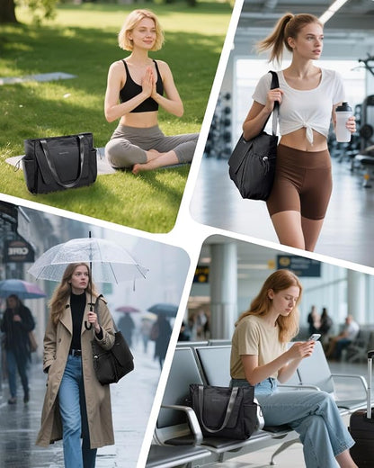 sportsnew Yoga Mat Bag Tote Yoga Gym Bags For Women Men with Waterproof Wet Pocket & Hook-and-loop, Quick Access Storage Yoga Mat Bag Carrier