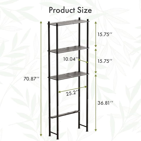 AmazerBath Bamboo Over The Toilet Storage Shelf, Over Toilet Bathroom Organizer Rack, 3-Tier Bathroom Shelves Over Toilet, Space Saver, Espresso