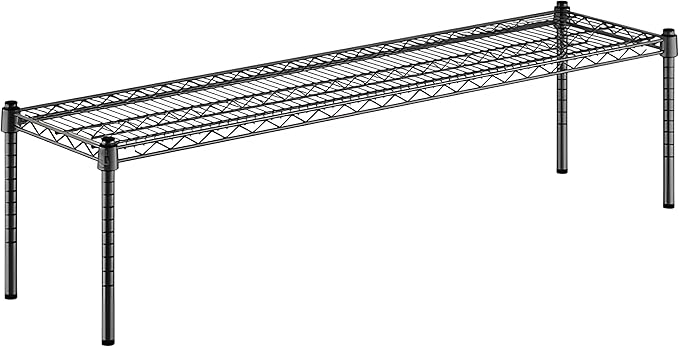 14" x 54" x 14" Black Epoxy Wire Storage Shelf, Dunnage Rack, Commercial 1 Tier Small Shelf