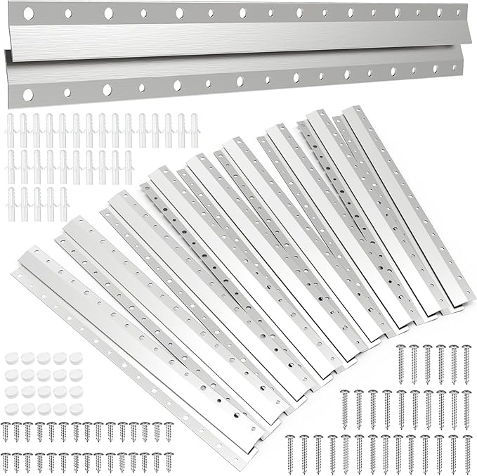 French Cleat Picture Hanger 16 inch,Wall Mounting Brackets Cleat Picture Hanger Kit ,Z Bar Clips for Hanger Supports,Z Bracket Picture Hangers Kit for Pictures,Mirrors,and Art (10Pairs)