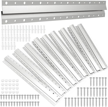 French Cleat Picture Hanger 16 inch,Wall Mounting Brackets Cleat Picture Hanger Kit ,Z Bar Clips for Hanger Supports,Z Bracket Picture Hangers Kit for Pictures,Mirrors,and Art (10Pairs)