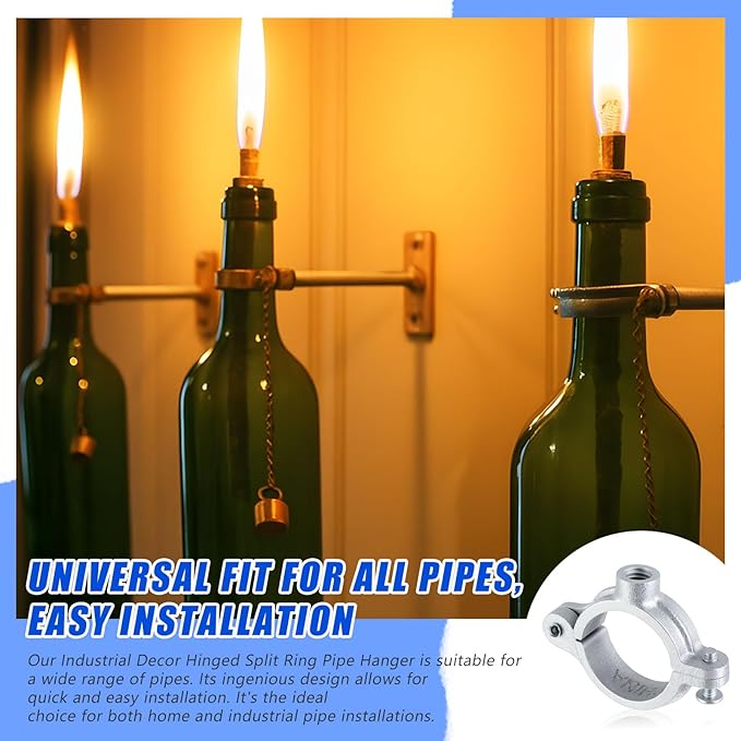 20 Pack 1" Split Ring Pipe Hanger for Thread Rod Galvanized Iron Mounting Bracket Support for Tubing Wall Ceiling Mount Combination Industrial Decor