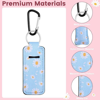 Pengxiaomei 3 Pcs Chapsticks Holder Keychain for Lipstick, Stocking Stuffers for Teen Girls Women Small Christmas Gifts