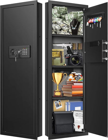 43.3'' Tall Fireproof Wall Safe Between Stud, Heavy Duty Flush In Wall Safe With Digital Keypad & Removable Shelf, Hidden Gun Safe, Security Home Wall Safes For Storage Firearms Money Medicine
