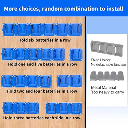 Battery Mount Holder Compatible for Kobalt 24V Max Batteries, Wall Mounts Hanger Fit for KB624-03 KB524-03 KB424-03 KB224-03, Organize Garage/Workshop/Work Truck(6 Pack, w/24 Screws, No Battery)