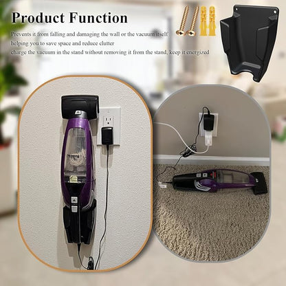 2 Pcs Wall Mount Vacuum Holder W/Screws, Fits Bissell Pet Hair Eraser Handheld Vacuum Models 2390, 2390A, 2284, 2284W, 23903 & Auto-Mate Charging Dock, Easily to The Wall, Save Space & Reduce Clutter