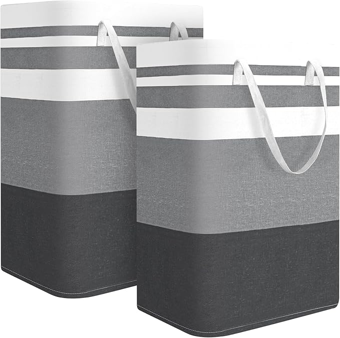 2-Pack Large Laundry Bag, Waterproof,Collapsible Tall Clothes Hamper with Extended Handles for Clothes Toys in the Dorm and Family,NO have Wire frame！ not stand up!