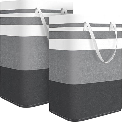 2-Pack Large Laundry Bag, Waterproof,Collapsible Tall Clothes Hamper with Extended Handles for Clothes Toys in the Dorm and Family,NO have Wire frame！ not stand up!
