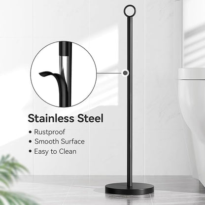 Toilet Paper Holder Stand(with Reserve Function), Free-Standing Spare Rolls Storage Holder, Stainless Steel