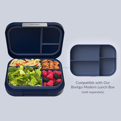 Bentgo® Modern Tray with Matte Lid - Reusable, BPA-Free, Meal Prep Containers for Adults with Removable Divider - 3 or 4 Compartments for Healthy Portioned Meals At Home & On the Go (Navy)