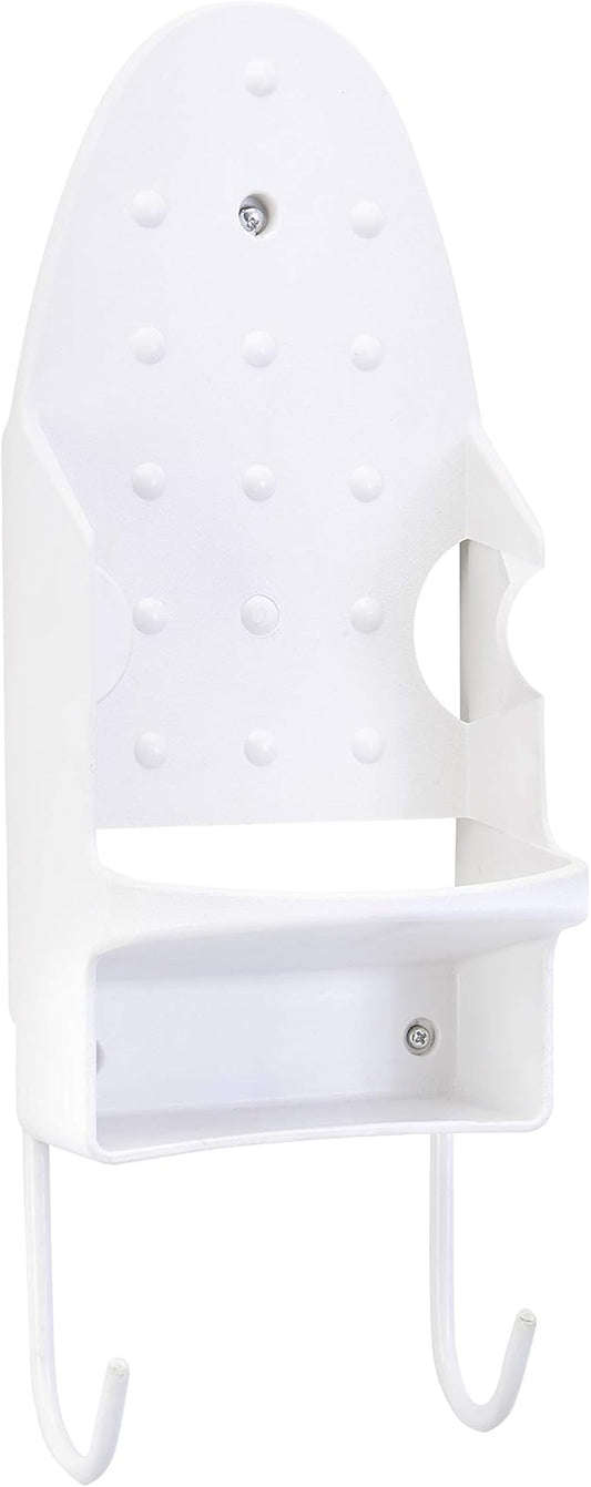 Wall Mount Iron and Ironing Board Organizer Laundry Room Storage Fits Smaller Irons Easy Assembly White