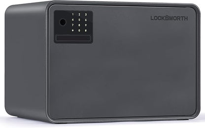 Biometric Safe for Home, 0.6 Cube Feet Auto-Open Fingerprint Safe with Touch Screen, Alarm System & Removable Shelf, Small Money Box for Cash, Jewelry, Documents, Home Office Use, Black