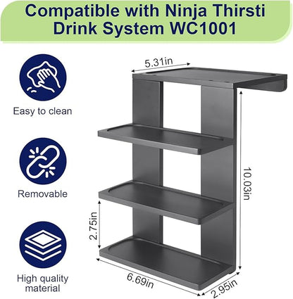 Flavor Pod Holder for Ninja Thirsti WC1001 Soda Maker, 12-Pod Capacity Wooden Organizer Rack, Countertop Storage Station & Custom Accessory for Thirsti Drink System (Holder Only)