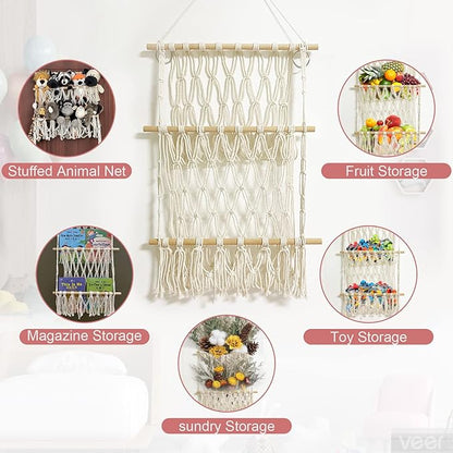 Stuffed Animal Net or Hammock Handmade Hammock Net for Stuffed Animals Corner Wall Hanging for Storage Organizer Holder for Small Stuffed Animal Net
