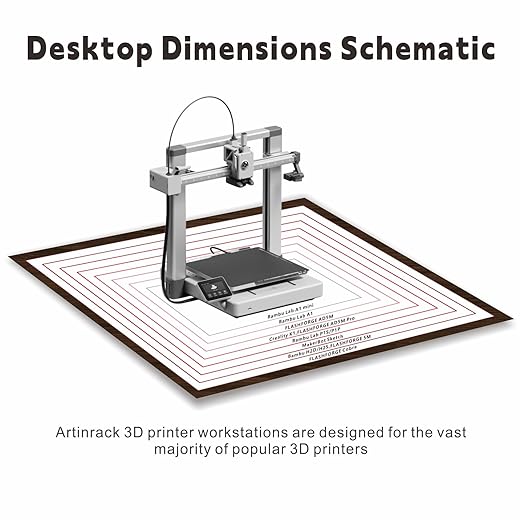2025 Upgraded Dual 3D Printer Stand with Filament Storage Workstation, Extended Storage Mobile 3D Printer Table Workbench, AC/USB Power Hub for Studio Workshop