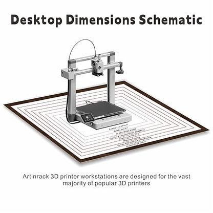 2025 Upgraded Dual 3D Printer Stand with Filament Storage Workstation, Extended Storage Mobile 3D Printer Table Workbench, AC/USB Power Hub for Studio Workshop