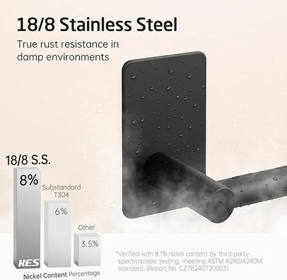 KES Bathroom Towel Bar Usable Length 24-Inch Adhesive Hand Towel Holder No Drill Wall Mounted SUS 304 Stainless Steel Matte Black, A7000S60B-BK