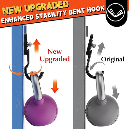 ULIBERMAGNET New Upgraded Garage Magnetic Hooks, 4 Pack Black Heavy Duty Large J Hooks with Magnet, Black Strong Anti-Slip Coating Magnet Hooks for Garden Tools, Ropes,Drill,Metal Cabinet,Pegboard