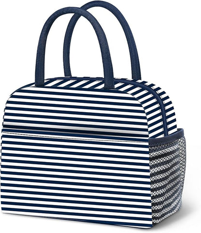 DALINDA Lunch Bag Women, Lunch Box for Women Men Reusable Insulated Lunch Tote Bag, Handbags Case High Capacity for Travel Work Picnic, Navy Blue