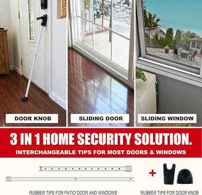 SECURITYMAN Door Security Bar & Sliding Patio Bar - Constructed of High Grade Iron - Great for Apartment Security, Hotel Safety, or Home Protection Door Stoppers