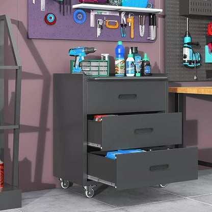 Garage Storage Cabinet System 4pcs Heavy Duty Workshop Set Lockable Rolling Tool Cabinets with Adjustable Shelves Metal Garage Storage Cabinets