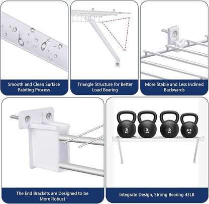 12 Inch Wire Shelf Brackets Set, Includes 3Wire Rack Support Brackets, 6Wire Shelf Clips and 2End Brackets,Suitability for Wardrobe and Wall Bracket Installation (3, 12 Inch)