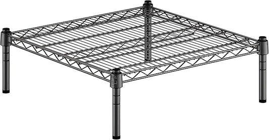 24" x 24" x 8" Black Epoxy Wire Storage Shelf, Dunnage Rack, Commercial 1 Tier Small Shelf